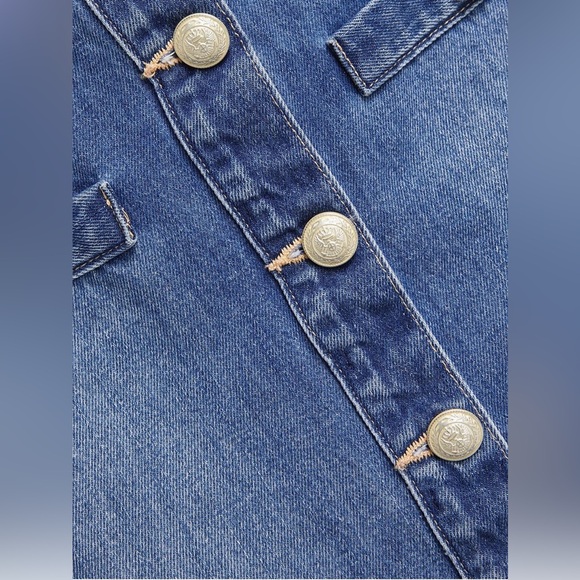 L'Agence $265 Kris Mini Button Denim Skirt Size 29 - Picture 6 of 8